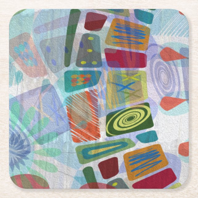 Midway Panels III Square Paper Coaster (Front)