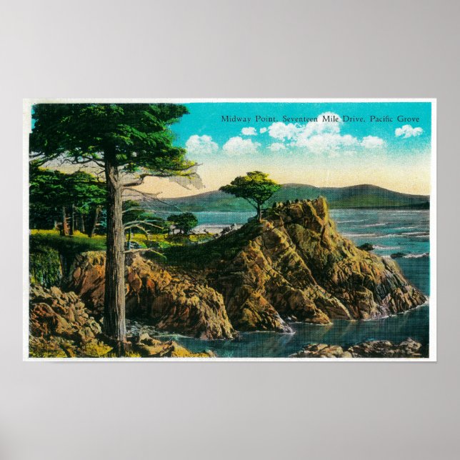 Midway Point on Seventeen Mile Drive Poster (Front)