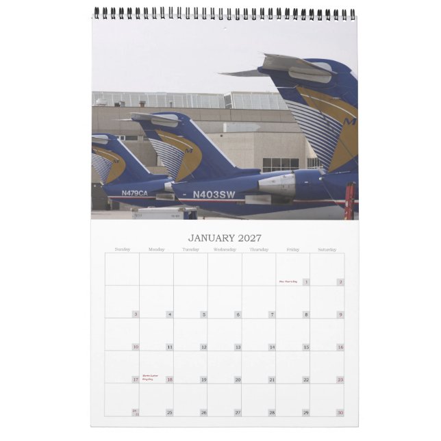 Midwest Airlines Calendar (Jan 2027)