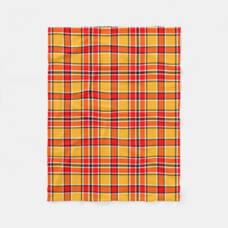 Midwest Bright Bold Red Yellow Plaid Fleece Blanket