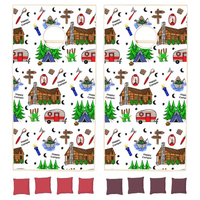 Midwest Camping Themed  Cornhole Set (Set)