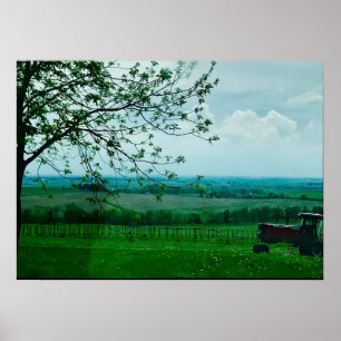 Midwest Farm Landscape in Wisconsin Poster