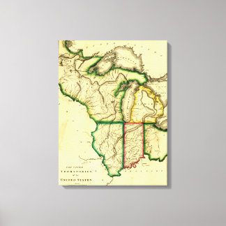 Midwest in the United StatesPanoramic Map Canvas Print
