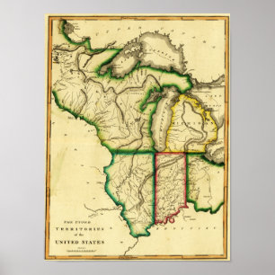 Midwest in the United StatesPanoramic Map Poster