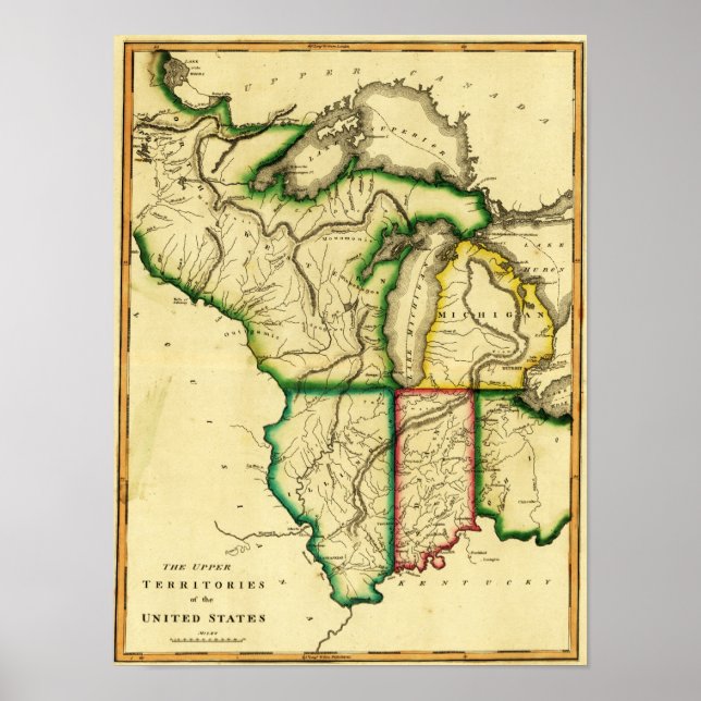 Midwest in the United StatesPanoramic Map Poster (Front)