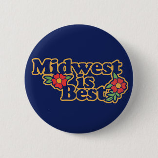 Midwest is Best Retro Daisy Button
