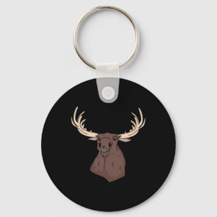 Midwest Magic Cleaning Stupid Moose Face Funny Hun Keychain