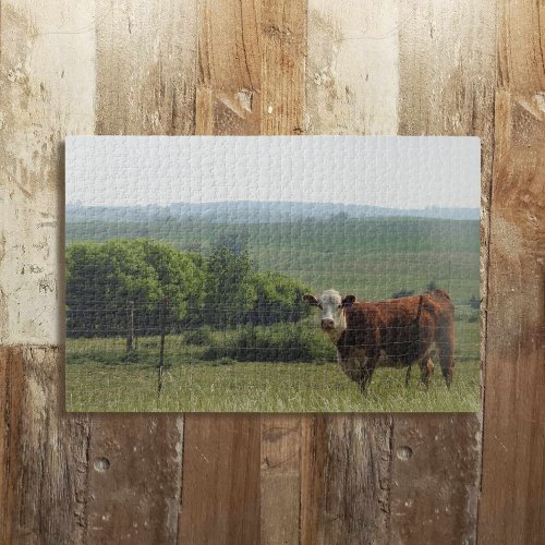 Midwest Photography  Beautiful Cow and Scenery Jigsaw Puzzle