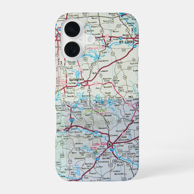 Midwest United States Road Map Iphone Case (Back)