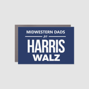 Midwestern Dads for Harris Walz Car Magnet