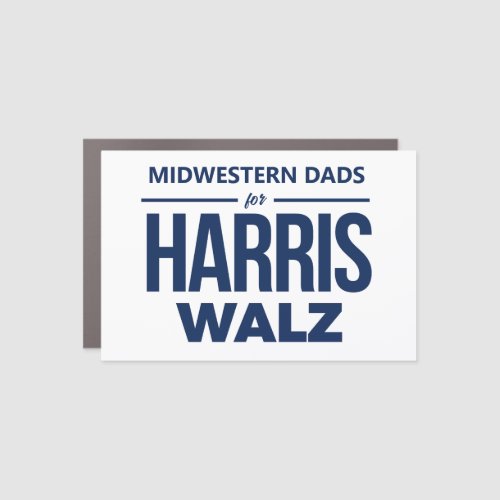 Midwestern Dads for Harris Walz Car Magnet