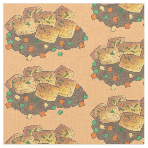Midwestern Tater Tot Hotdish Casserole Minnesota Fabric