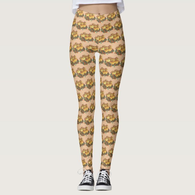Midwestern Tater Tot Hotdish Casserole Minnesota Leggings (Front)