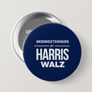 Midwesterners for Harris Walz Button