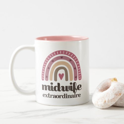 Midwife Appreciation Boho Rainbow Two_Tone Coffee Mug