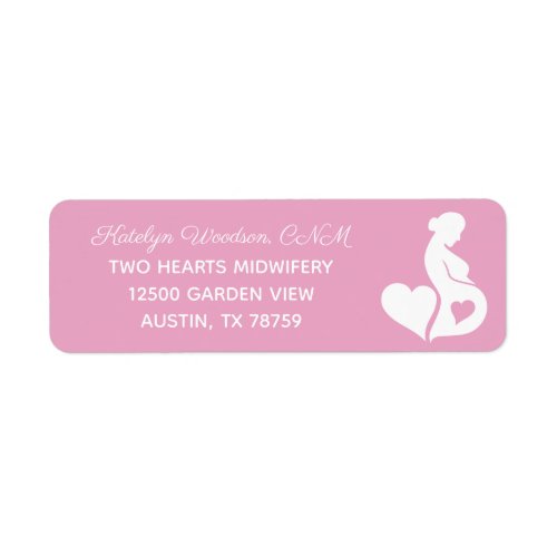 Midwife Beautiful Doula OBGYN Pink Return Address Label