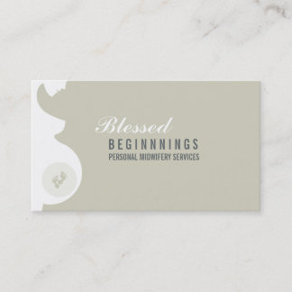 MIDWIFE BUSINESS CARD :: pregnant belly baby feet