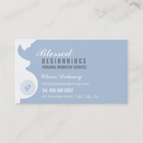 MIDWIFE BUSINESS CARD :: pregnant belly baby feet