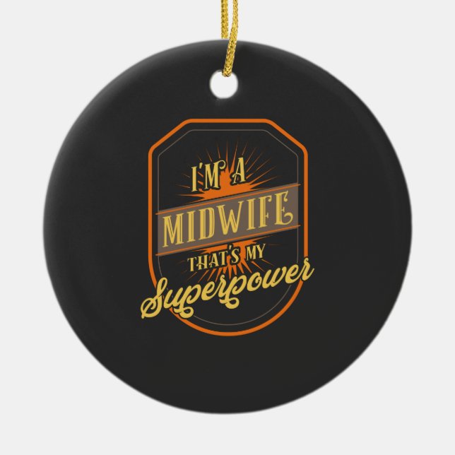 Midwife Ceramic Ornament (Front)