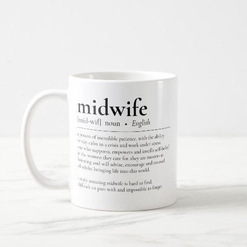 Midwife Definition Doula Thank You Appreciation Coffee Mug