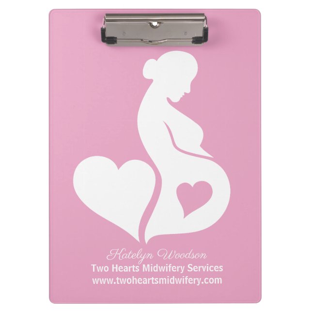 Midwife Doula Beautiful Pregnancy Business Pink Clipboard (Front)