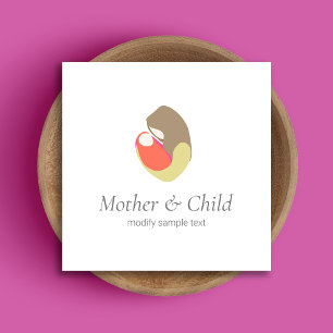 Midwife Doula Birth Couch Mother and Child Square Business Card