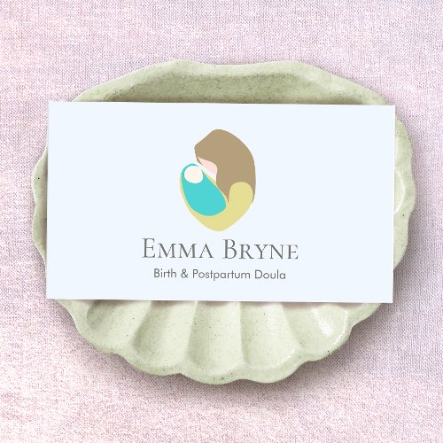 Midwife Doula Holding Baby Logo Business Card