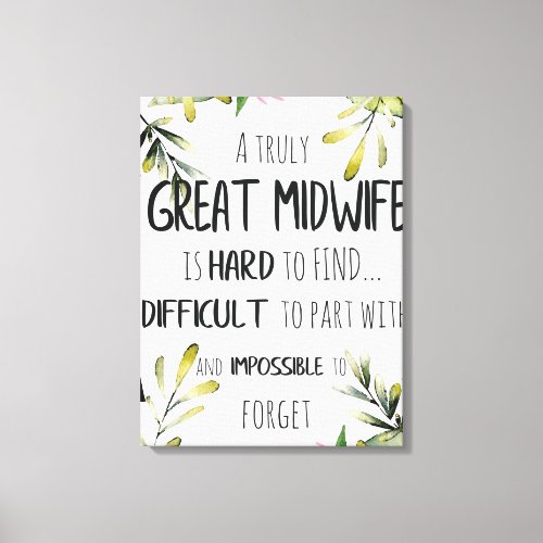 Midwife Doula Office Thank you Card Quote Gift Canvas Print