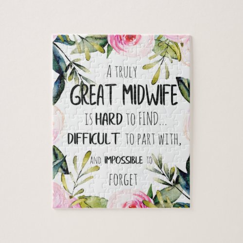 Midwife Doula Office Thank you Card Quote Gift Jigsaw Puzzle