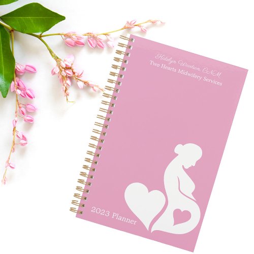 Midwife Doula or OBGYN Beautiful Custom Pink 2023 Planner