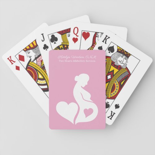 Midwife Doula or OBGYN Beautiful Personalized Pink Playing Cards