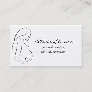 Midwife Doula Pregnant Woman Belly Heart Business Card