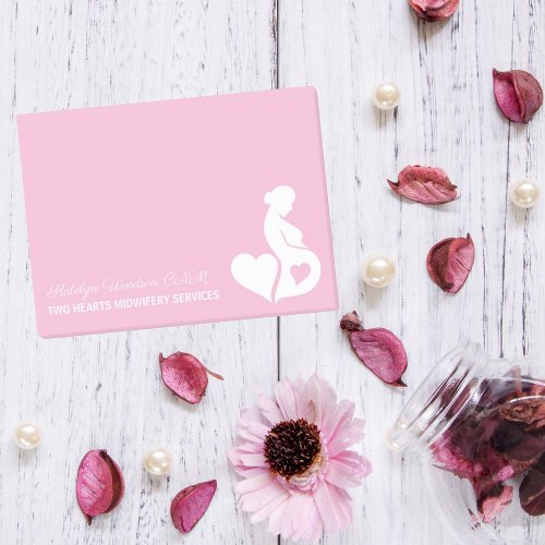 Midwife Doula Pregnant Woman Pretty Pink Custom Post_it Notes
