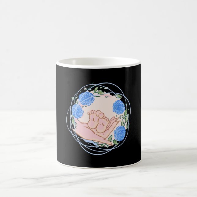 Midwife Gift Thank You Hand With Baby Feet Coffee Mug (Center)