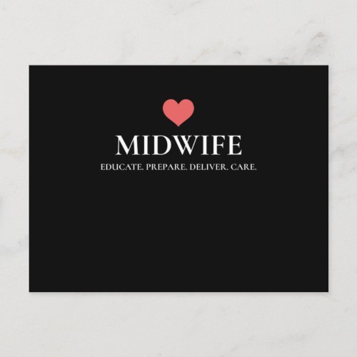 Midwife Graphic Educate Prepare Deliver Care Birth Postcard