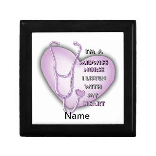 Midwife Nurse Purple Heart custom name Gift Box
