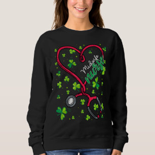 Midwife Nurse St. Patricks Day Love Stethoscope Rn Sweatshirt