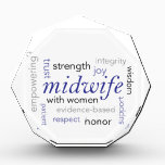 midwife word cloud acrylic award<br><div class="desc">midwives are amazing! Here's a word cloud of just some of the wonderful things about midwives.</div>