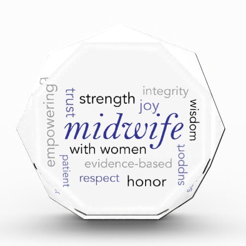 midwife word cloud acrylic award