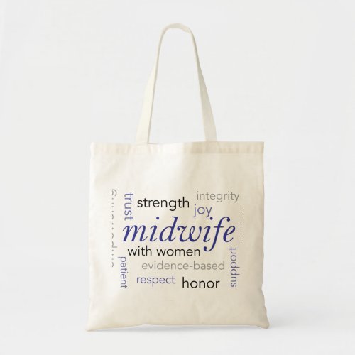 midwife word cloud bag