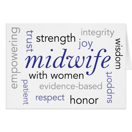 midwife word cloud cards (Front Horizontal)