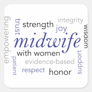 midwife word cloud square sticker