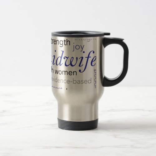 midwife word cloud travel mug