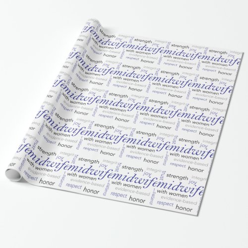midwife word cloud wrapping paper