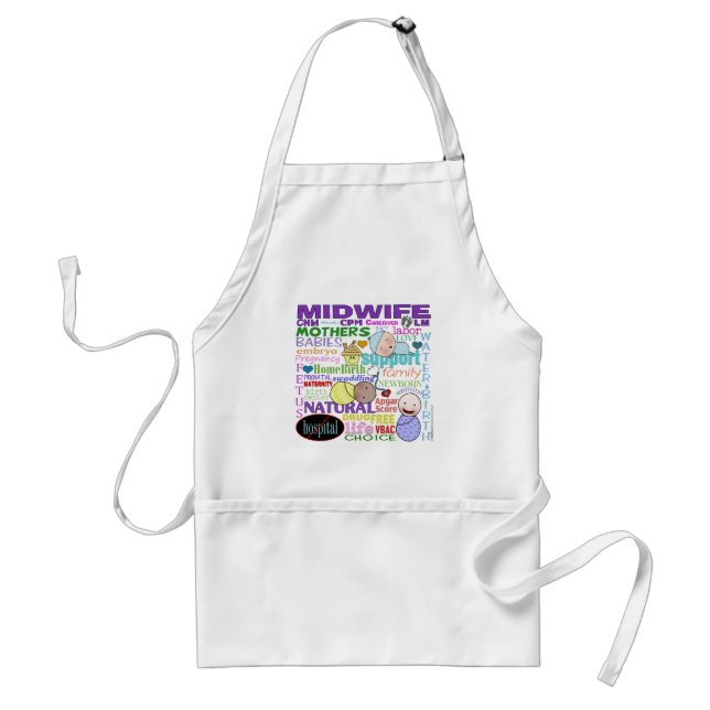 Midwifery Terminology-Subway Art Adult Apron (Front)