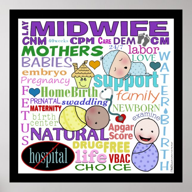 Midwifery Terminology-Subway Art Poster (Front)