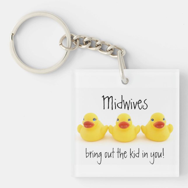 Midwives and Yellow Rubber Ducks Keychain (Front)