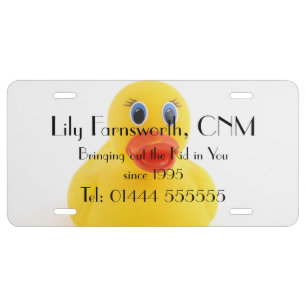 Midwives and Yellow Rubber Ducks License Plate
