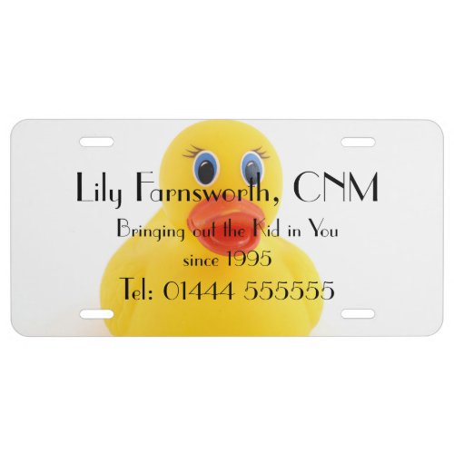 Midwives and Yellow Rubber Ducks License Plate