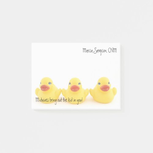 Midwives Yellow Ducks with Name Post_it Notes
